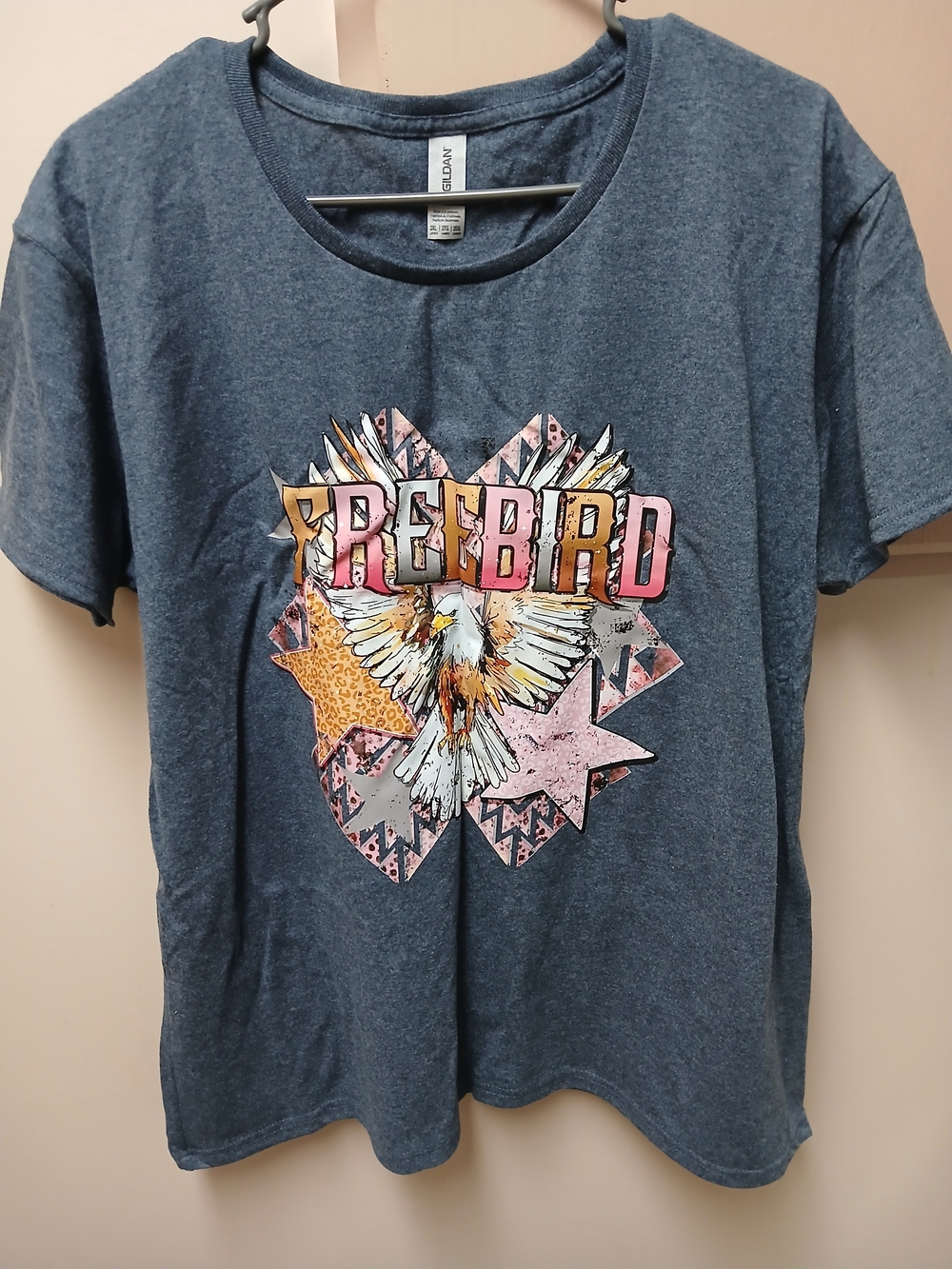 Freebird Graphic Tee - Blue Short Sleeve Top